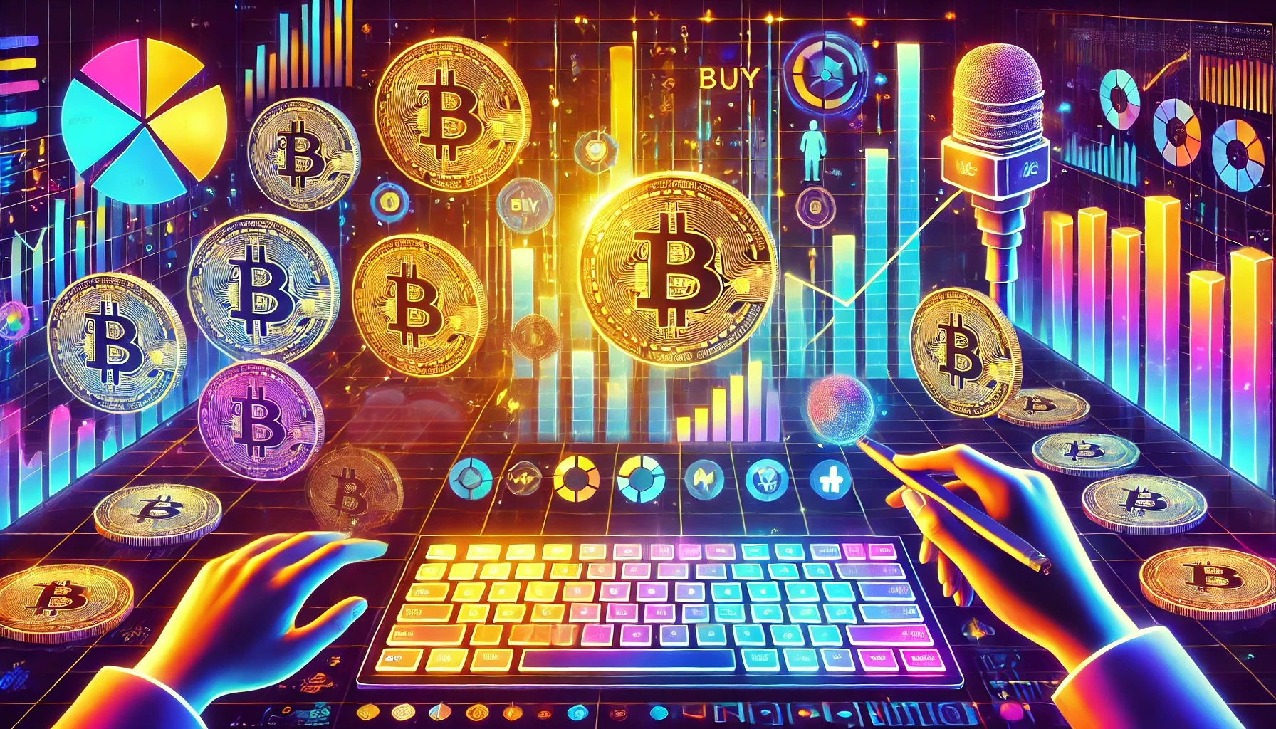 DALL·E 2024-12-06 18.15.03 - A horizontal illustration inspired by cryptocurrency and social media data analytics. The scene features a futuristic digital environment with a mix o.webp