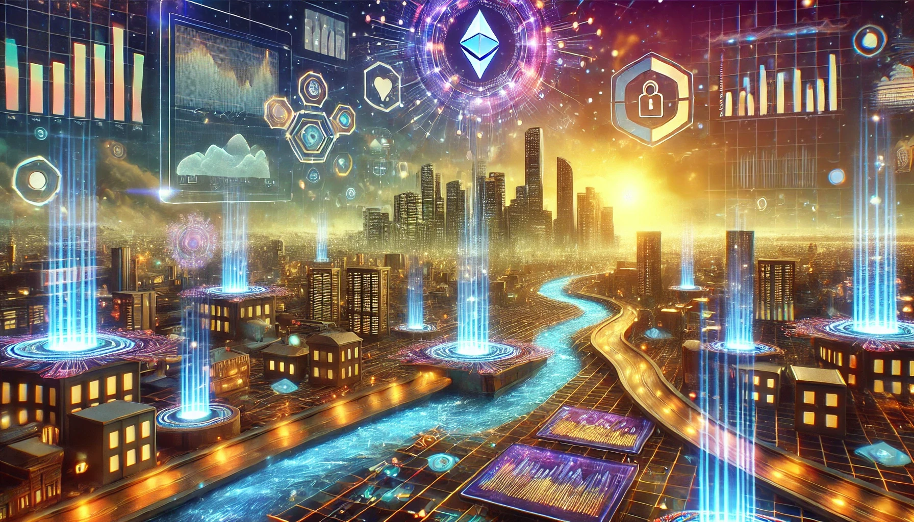 DALL·E 2024-12-07 00.53.06 - A horizontal futuristic illustration depicting the future trends of data tokenization. The scene shows a minimalistic representation of glowing data t.webp